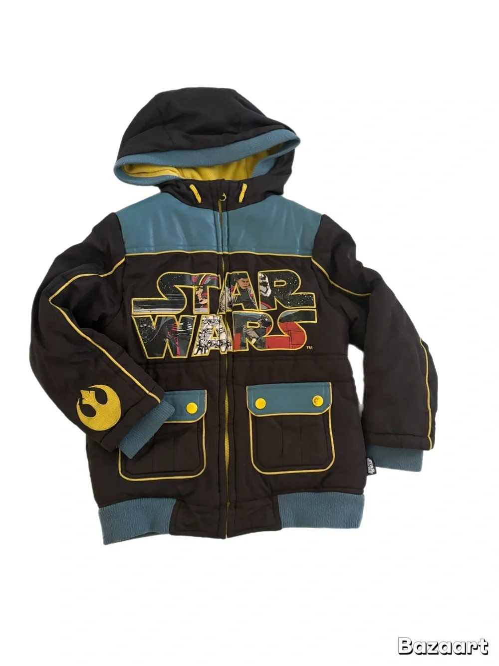 Disney Store Star Wars Hooded Winter Jacket Boys Size 5/6 | Fleece Lined Coat